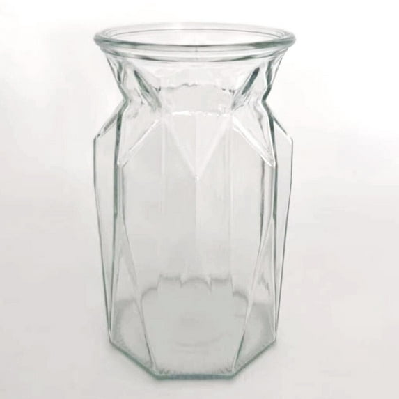 Set of 6 Clear Glass Utility Vase