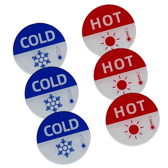 Set of 6 Clear Labels for Sinks Convenient Signs User Friendly Water Temperature Labels Suitable for Hot & Cold Water