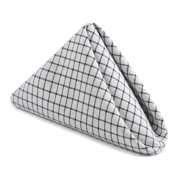 Set of 6 Cloth Napkins - Cotton, Washable, Reusable for Dining Table, Restaurant, Weddings, Events, Parties Small checkered 28x20inch