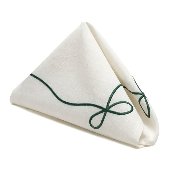 Set of 6 Cloth Napkins, Polyester Washable and Reusable Table Dinner Napkins for Restaurant, Weddings and Parties Dark Green 14x20inch