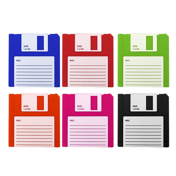 Set of 6 Convenient Coasters Set Floppy Disk Shape Cup Mats Drink Mats Silicone Texture Suitable for Various Cups Use