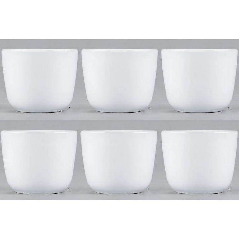 Set of 6 Core Dinnerware 4.5oz Bright White Wide Rim Chinese Asian China Tea Cups