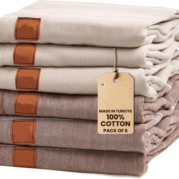 Set of 6 Cotton Turkish Beach Towels Bulk 70 x 38''