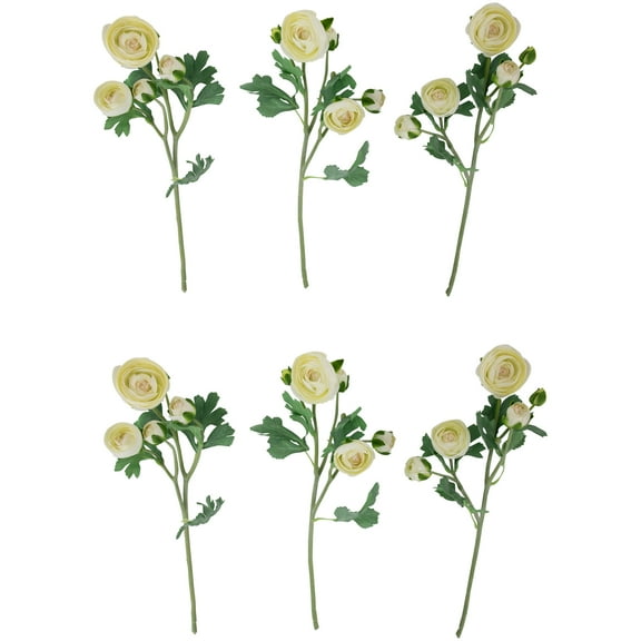 Set of 6 Cream Ranunculus Artificial Floral Sprays 21"