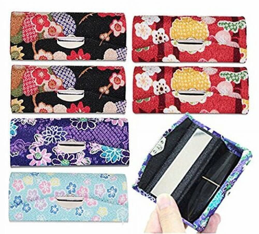 Set of 6~Cute Japanese Flower Style Lipstick Case Holder w Mirror Gift EHD