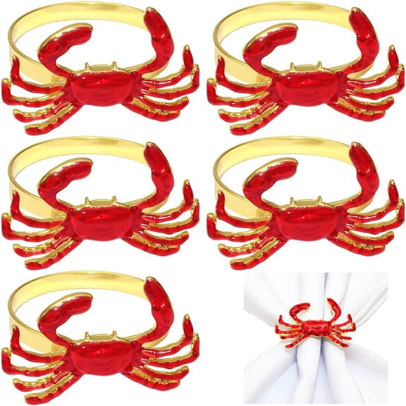 Set of 6 Decorative Napkin Rings, Elegant Table Setting Holders for Wedding & Holidays