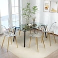 thumbnail image 1 of Set of 6 Dining Chairs, Stylish Modern Style, Suitable for Dining Room, with Sturdy Golden Metal Legs., 1 of 8