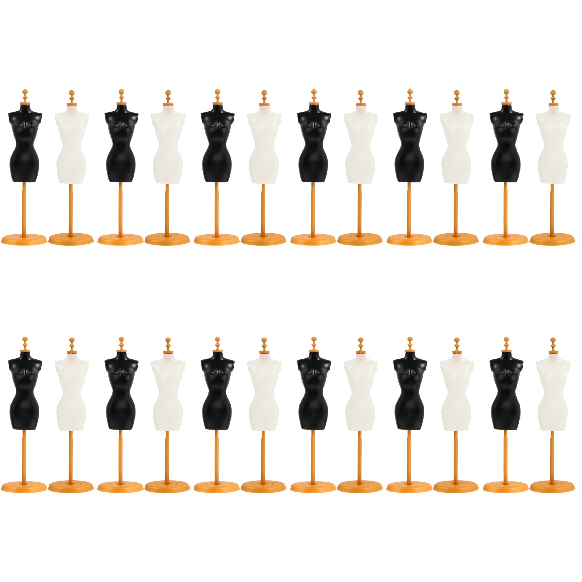 Set of 6 Doll Clothes Form Mini Dollhouse Mannequin Stand Rack ...