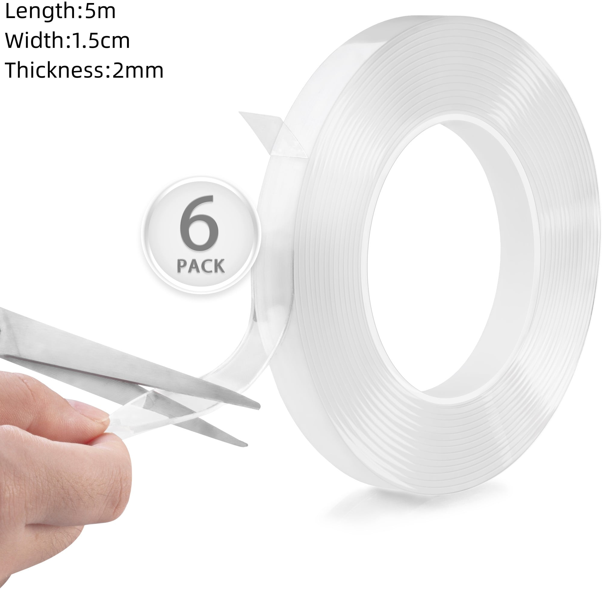 Double Sided Clear Mounting Tape 0.6 inch Wide, 16.4' Long Acrylic Gel Tape for Temps 0-100, Heavy Duty Multipurpose by KapStrom
