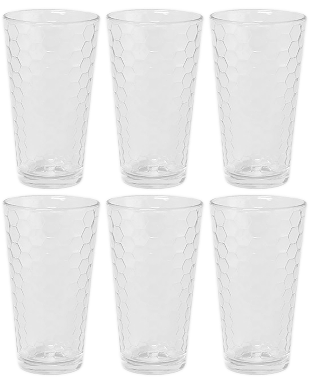 Set of 6 Drinkware Drink Glass Drinking Glasses Set 16oz