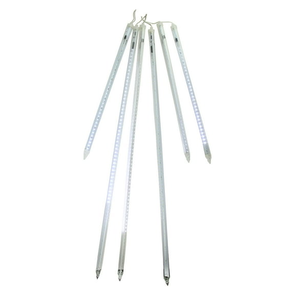 Set of 6 Dripping LED Icicle Snowfall Christmas Light Tubes 21.75" - 39.5"