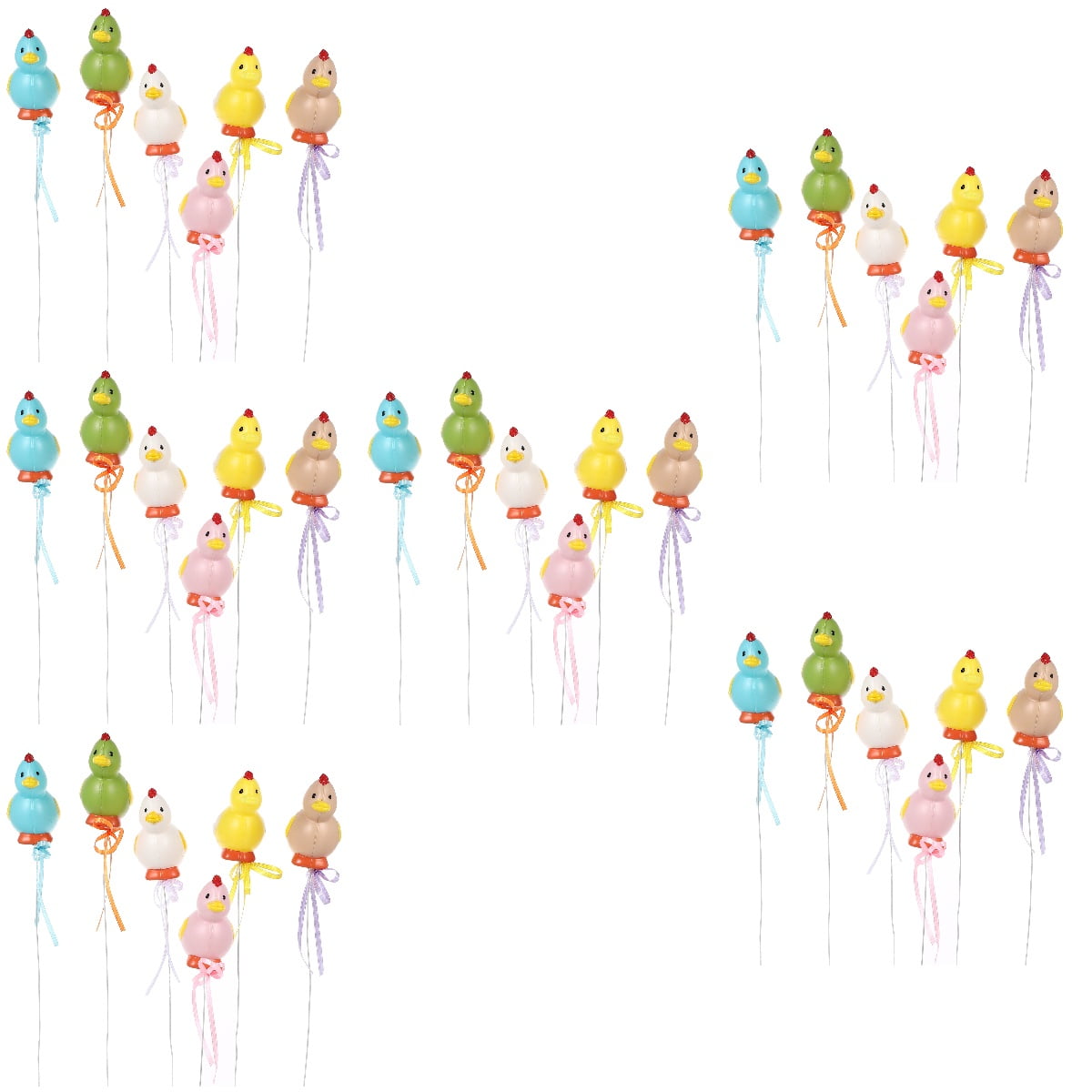Set of 6 Easter Animal Decoration Dinosaur Toys Bunny Ears Cake Topper