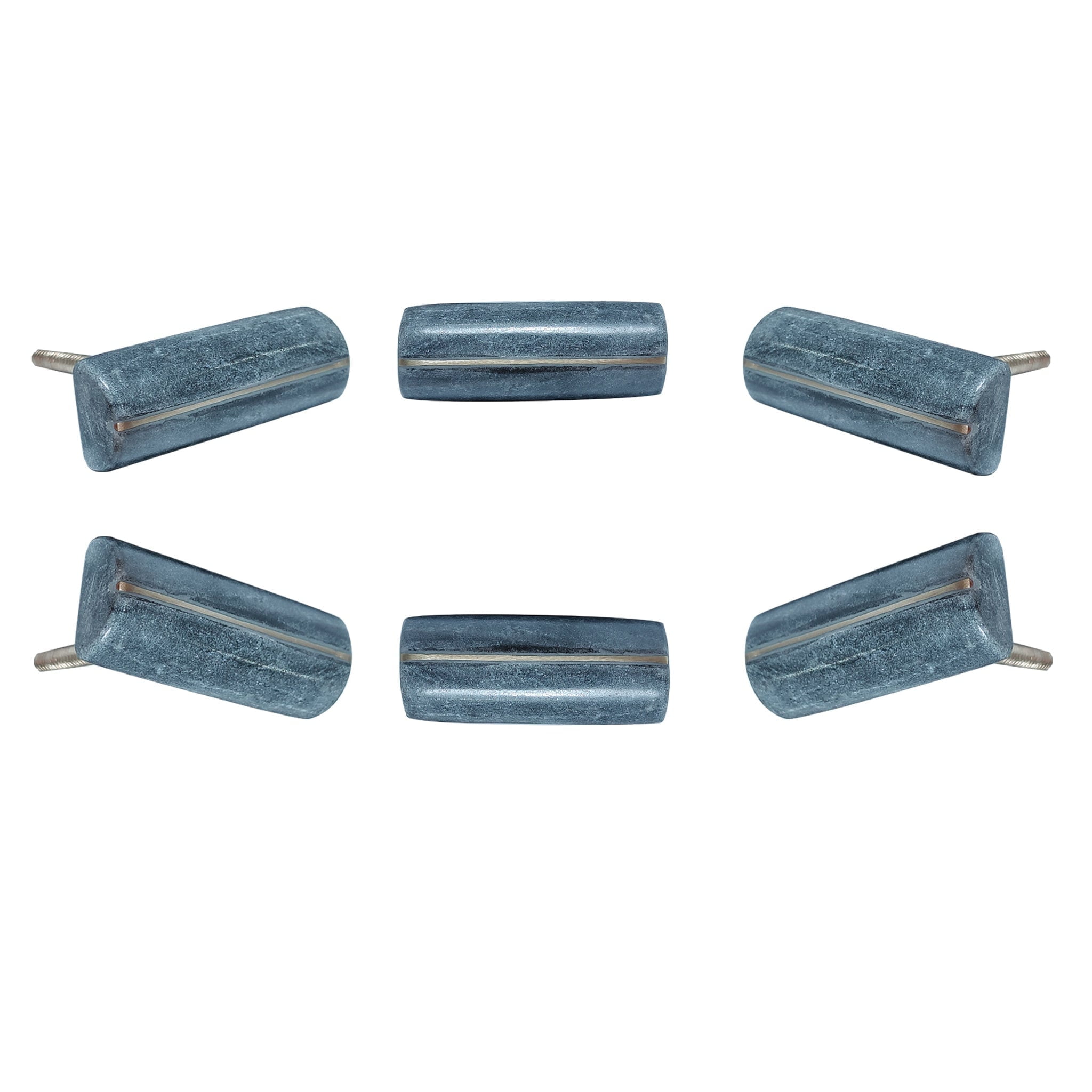 Set of 6 Ellipse Grey Marble Rectangle Cabinet Knobs by Perilla Home View More