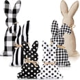 thumbnail image 1 of Set of 6 Fabric Easter Bunnies, Assorted Pastel Hanging Rabbit Ornaments for Garland, Party Decor & Spring Home Deco Black, 1 of 4