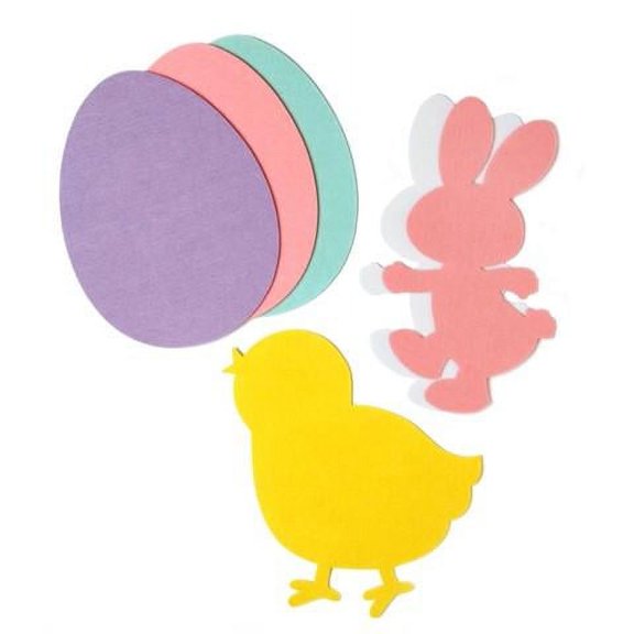 Set of 6 Felt Easter Decoration Cutouts 12 Inches