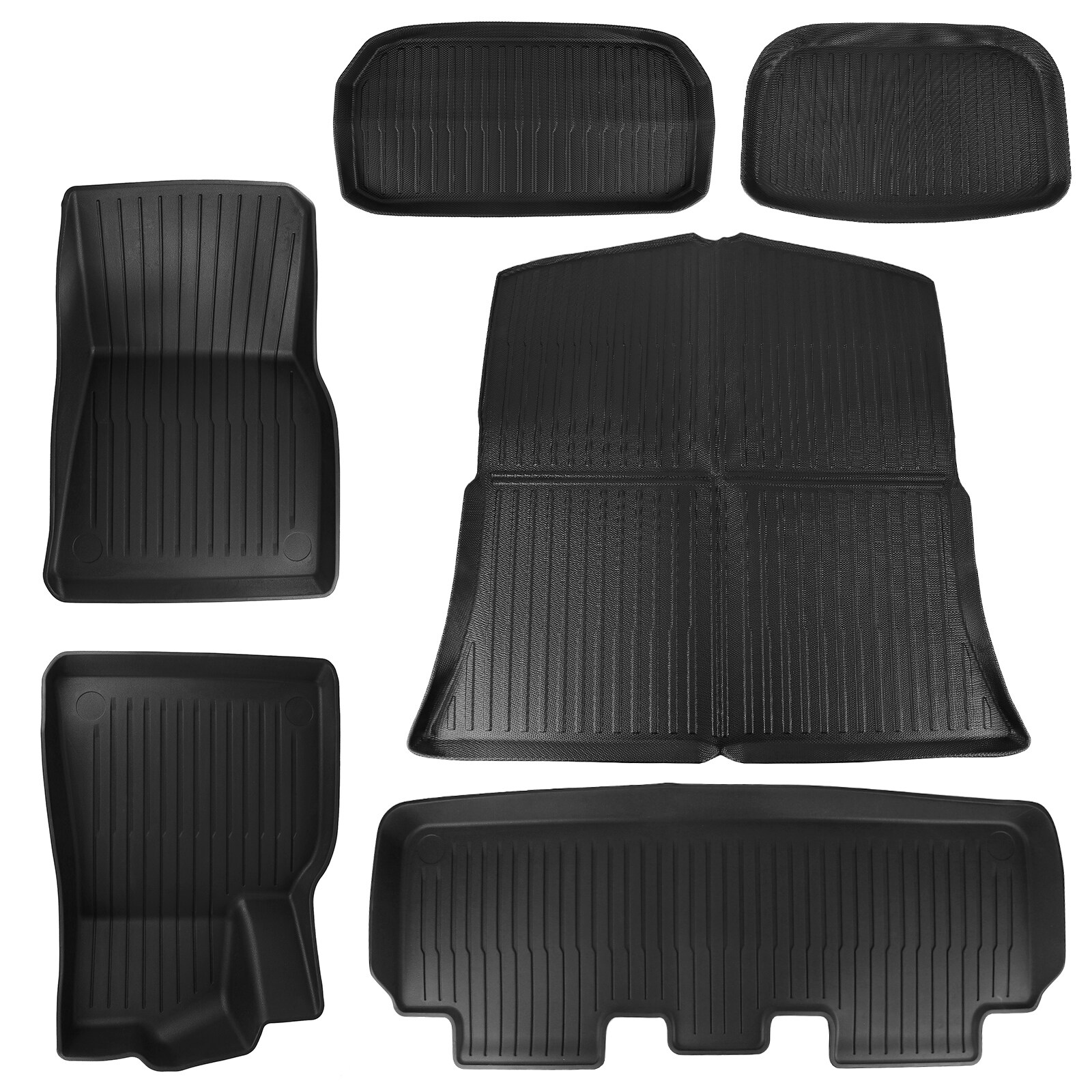 Set of 6 Floor Mat Front Rear Cargo Liner Mat Heavy Duty Floor Mats