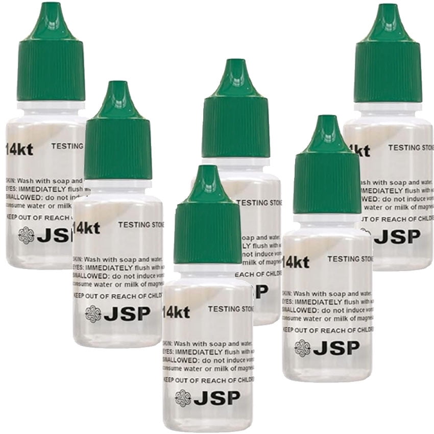 Set of 6 14K Gold Test Solution Jewelry Metal Testing Kit for Jewelry & Metals