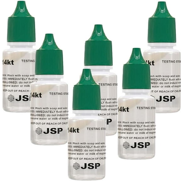 Set of 6 14K Gold Test Solution Jewelry Metal Testing Kit for Jewelry & Metals