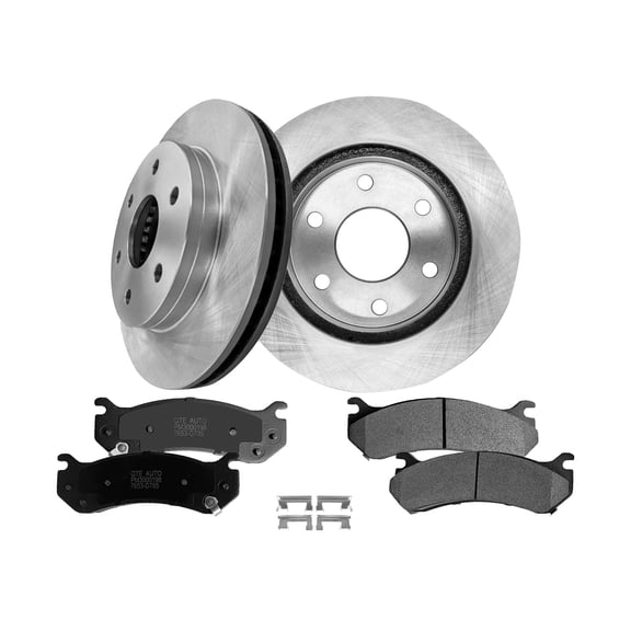Set of 6 Front 305mm Brake Disc Rotors-Ceramic Brake Pad Kit For 2002-2006 Cadillac Escalade EXT
