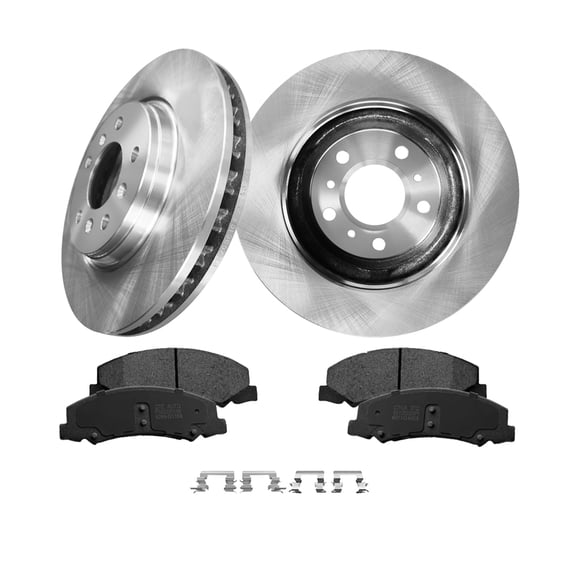 Set of 6 Front 322.95mm Brake Disc Rotors-Ceramic Brake Pad Kit For 2008 2009 Buick Allure