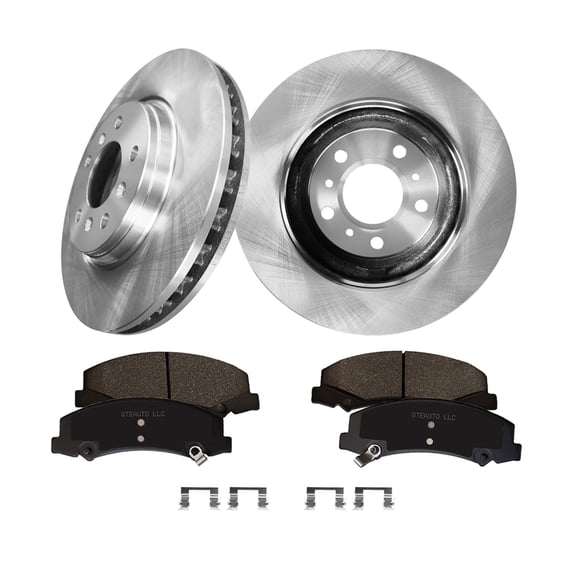 Set of 6 Front 322.95mm Brake Disc Rotors-Ceramic Brake Pad Kit For 2012 2013 Chevrolet Impala