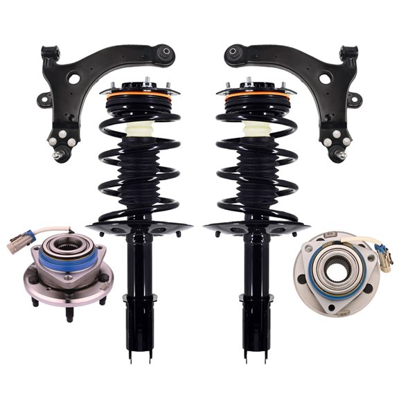 Set of 6 Front Lower Control Arm Ball Joint-Wheel Hub Bearing Assembly-Quick Complete Strut-Coil Spring Assembly For 1997-2001 Buick Century