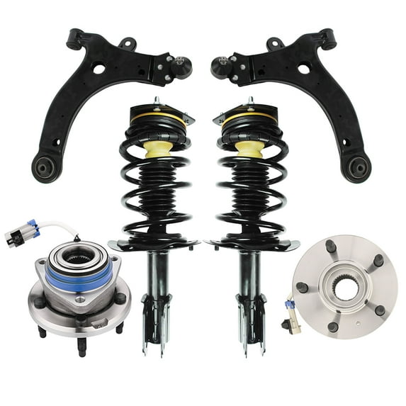 Set of 6 Front Lower Control Arm Ball Joint-Wheel Hub Bearing Assembly-Quick Complete Strut-Coil Spring For 2005-2009 Buick Lacrosse