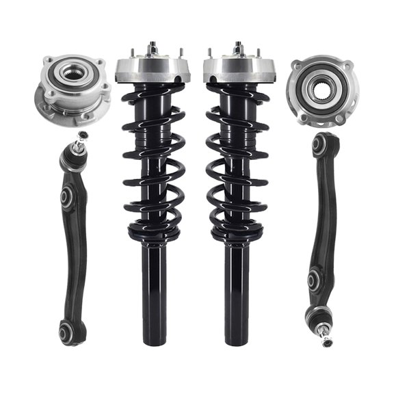 Set of 6 Front Lower Rearward Control Arm Ball Joint-Wheel Hub Bearing Assembly-Quick Complete Strut-Coil Spring Assembly For 2008-2014 BMW X6
