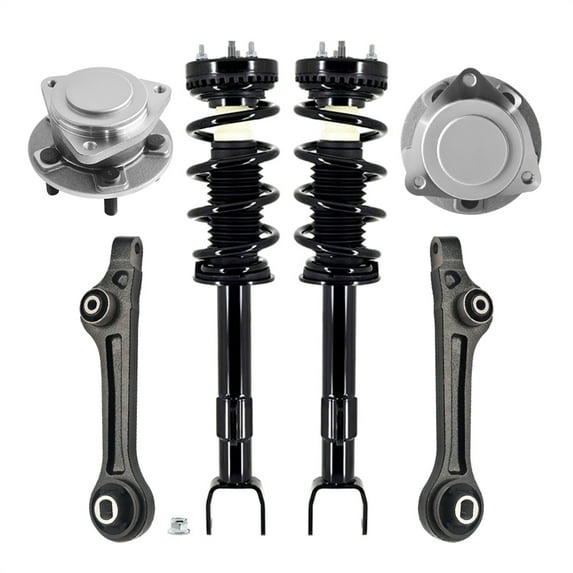 Set of 6 Front Lower Rearward Control Arm-Wheel Hub Bearing Assembly-Quick Complete Strut-Coil Spring Assembly For 2012-2023 Dodge Challenger