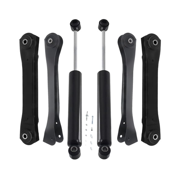 Set of 6 Front Upper and Lower Control Arm-Steering Damper For 1997-2006 Jeep Wrangler