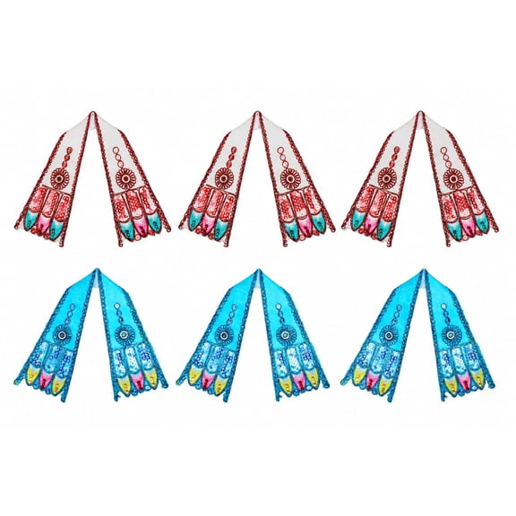 Set of 6 Ganesh Dupatta Chunri Puja Cloth Pooja Items Idols Frame (12"X 2")