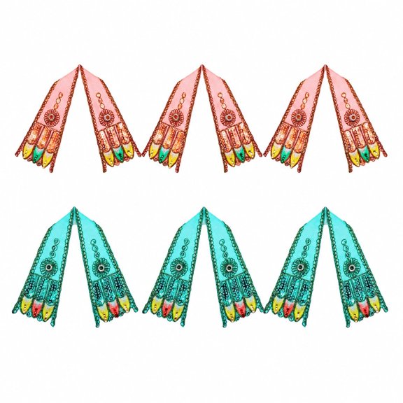 Set of 6 Ganesh Dupatta Chunri Puja Cloth Pooja Items Idols Frame (12"X 2")