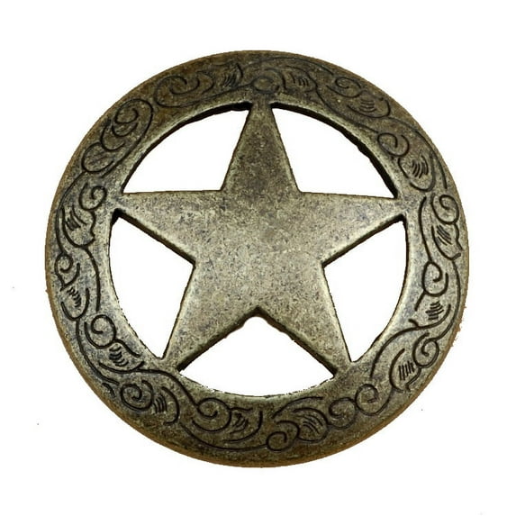 Set of 6 Garland Star with Rope Drawer Cabinet Handle in Antique Brass