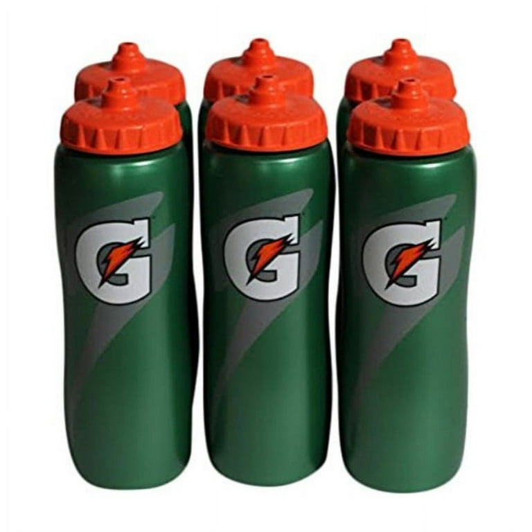 Gatorade Sports Bottles Set of 6, Green, Squeezable Design, 32oz