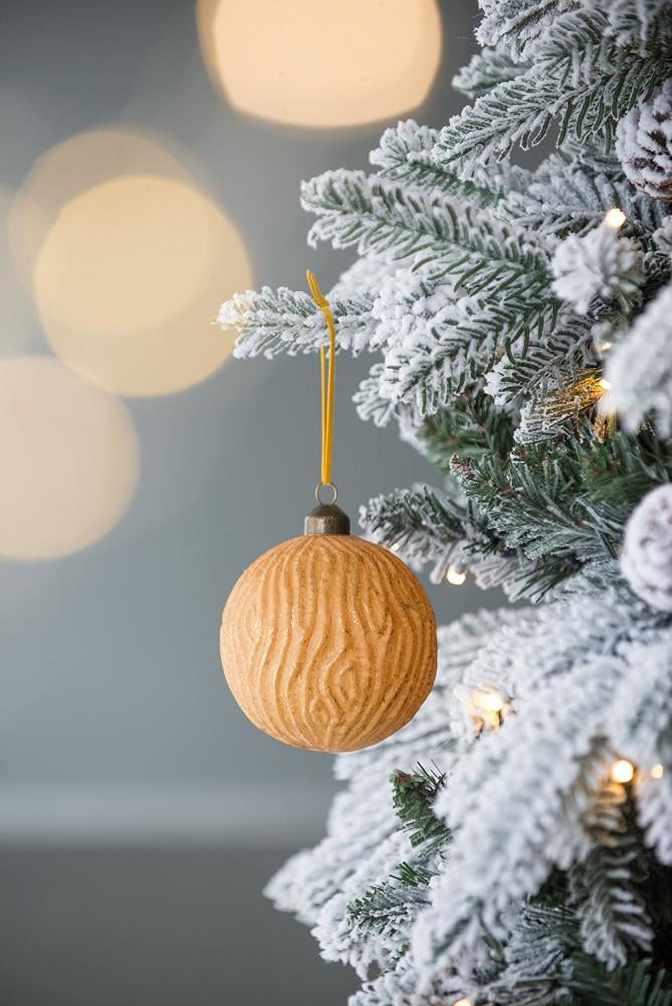Set of 6 Glass Christmas Ball Ornaments with Glitter and Painting Design by Riccardo Tree Decor