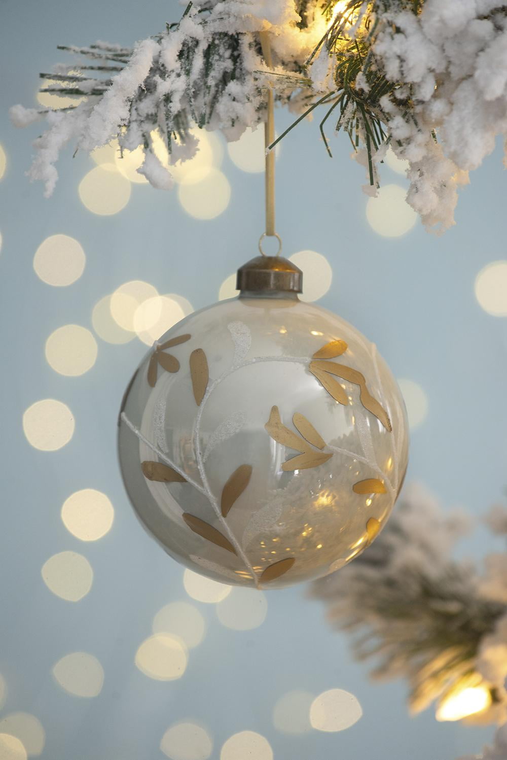 Set of 6 Glass Christmas Ball Ornaments with Glitter and Painting Design by Riccardo Tree Decor