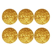 Set of 6 Gold Coins Amazing Drink Coasters for Coffee Table Leather Coaster for Decor Housewarming Round Shape