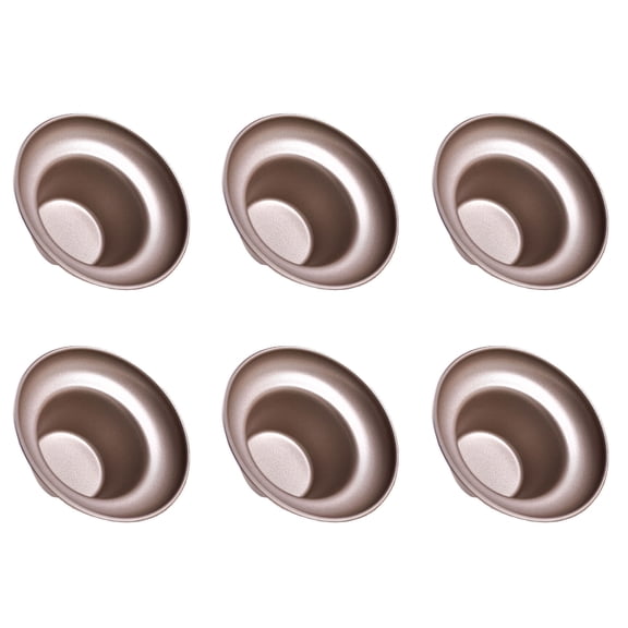 Set of 6 Golden Carbon Steel Cake Molds Nonstick Golden Baking Mould Set for Creative Pastries and Dessert Making