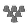 thumbnail image 1 of Set of 6 Granite Gray Burlap Lamp Shade - Clip-on Candelabra Shade 3x5x4, 1 of 8
