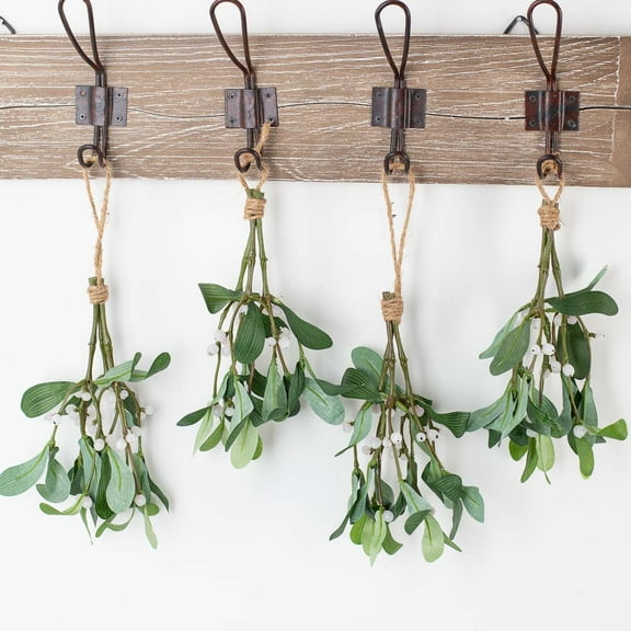 Set of 6 Hanging Artificial Mistletoe Sprigs - by Factory Direct Craft