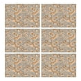 thumbnail image 1 of Set of 6 Heat Resistant Wrinkle Free Flax Paisley Placemats Featuring Colorful Bohemian Retro Floral and Elegant Mandala Artistic Designs, 1 of 2