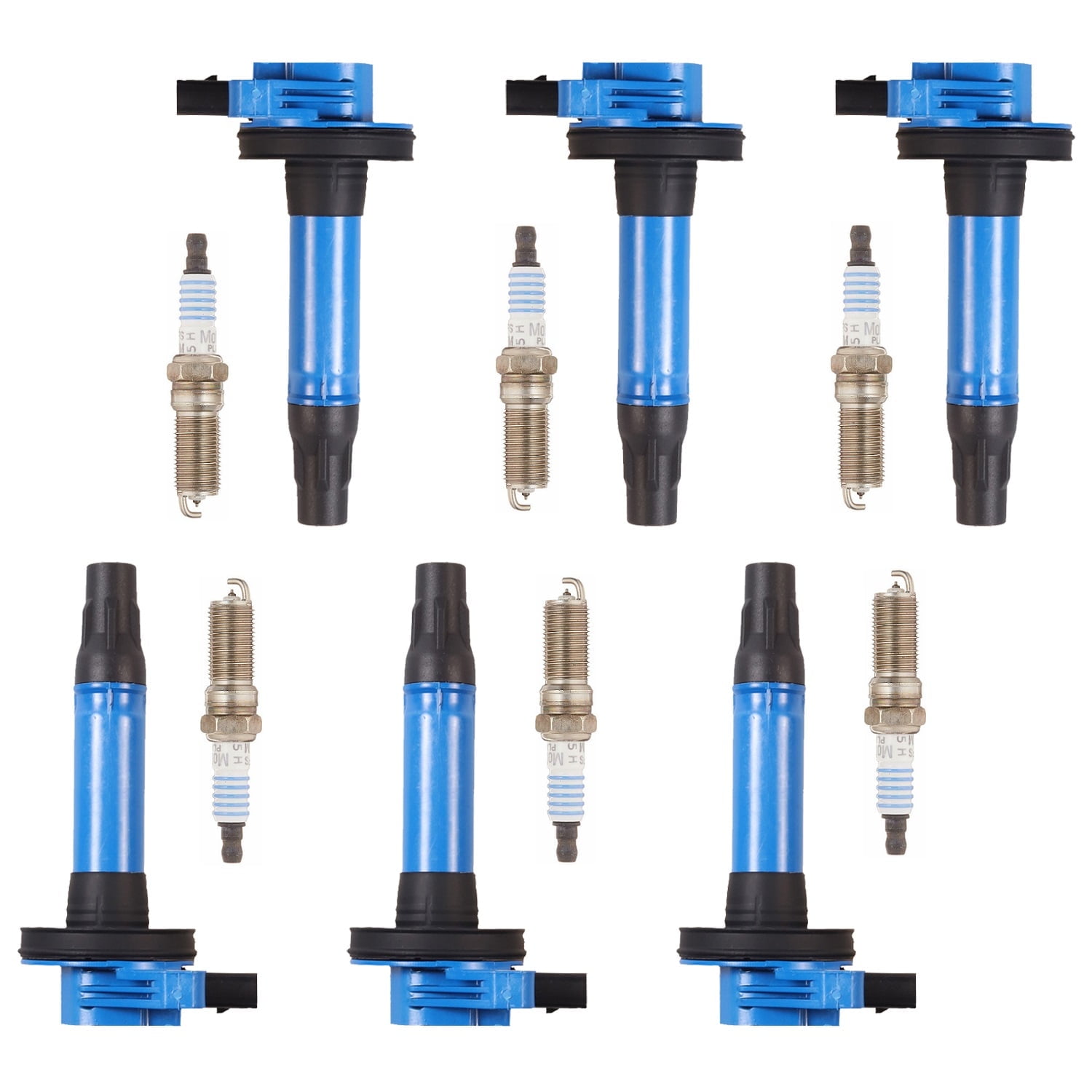 ISA  High Performance Ignition Coils and 6 Platinum Spark Plugs Compatible with 2007-2010 Ford Edge 2010-2012 Fusion 2008-2012 Taurus V6 3.5L Replacement for UF553 SP411 Set of 6
