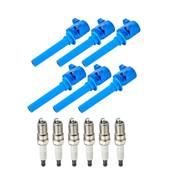 Set of 6 ISA Brand High Performance Ignition Coils and Spark Plug Compatible with 2005 2006 Ford Five Hundred 3.0L V6 Replacement for DG513 FD502