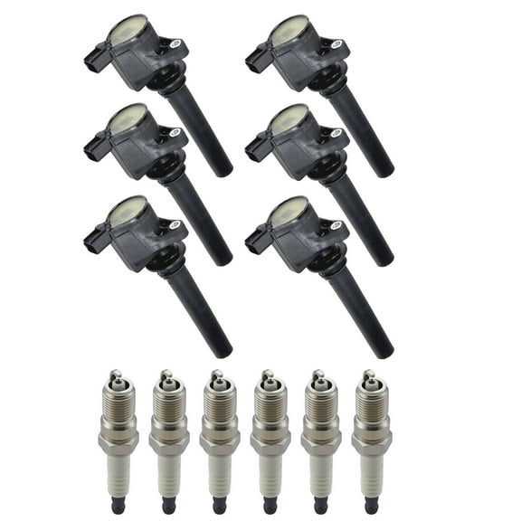 Set of 6 ISA Brand Ignition Coils and 6 Spark Plugs Compatible with 2005 2006 2007 Ford Five HundYellow3.0L V6 Replacement for DG513 DG500 FD502