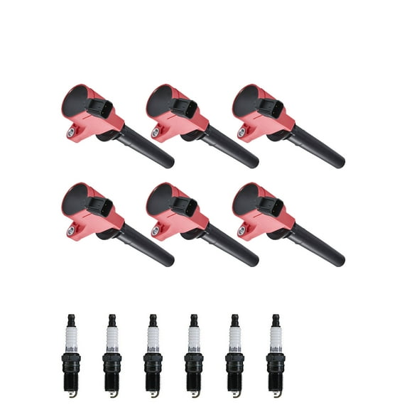 Set of 6 ISA Energy Ignition Coils and 6 Spark Plugs Compatible with 2005 Ford Taurus SEL Wagon 4-Door 3.0L Replacement for FD502
