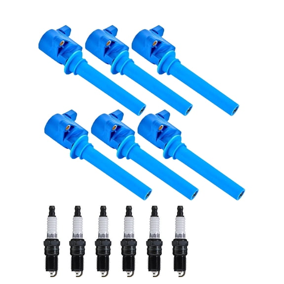 Set of 6 ISA High Performance Ignition Coils and 6 Spark Plugs Compatible with 2003-2008 Mazda 6 S Sedan 4-Door 3.0L Replacement for FD502