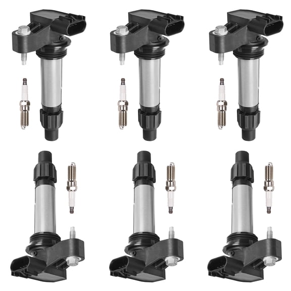Set of 6 ISA Ignition Coil and Spark Plugs Compatible with 2008-2019 Buick Enclave 3.6L V6 Replacement for UF569