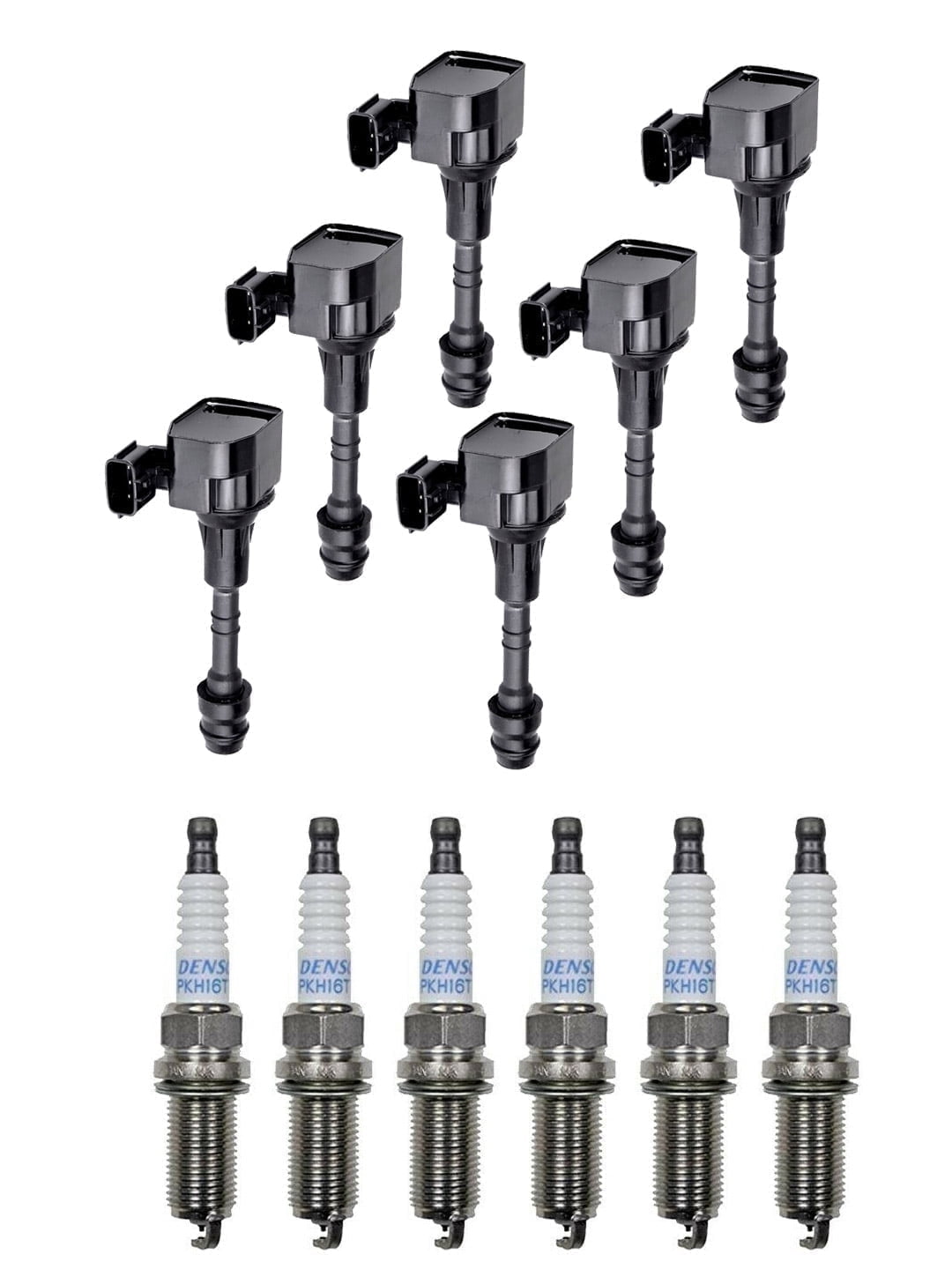 Set of 6 ISA Ignition Coils & 6 Denso Spark Plugs for 2001-2011 Nissan Frontier Altima Maxima Quest & Infiniti I35 QX4 Replacement for UF349