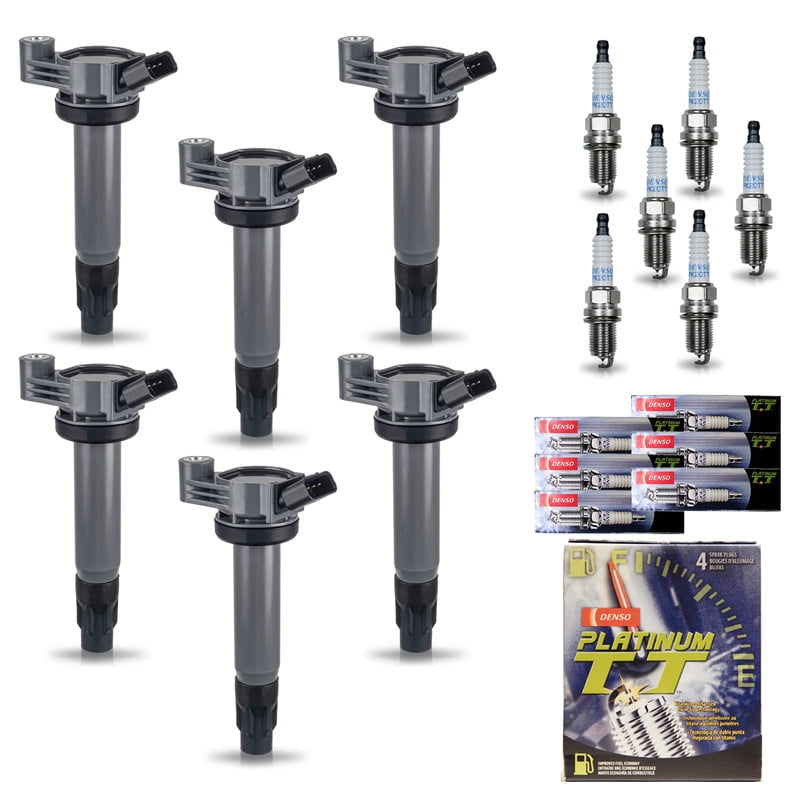 ISA Ignition Coil Pack with Spark Plug 3.3L 3.3 V6 2004 2005 2006 2007 2008 For Lexus Toyota Camry Sienna Solara Highlander ES330 RX330 RX400h for C1452 UF506 UF430 4504 Set of 6