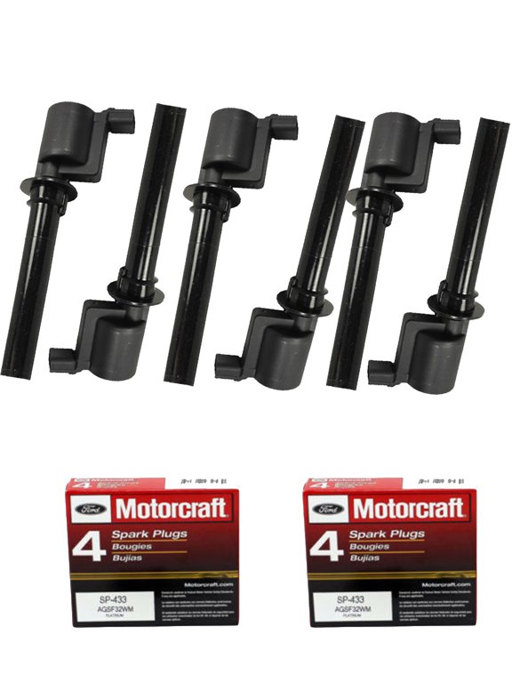 Set of 6 ISA Ignition Coils & 6 Motorcraft Spark Plugs for 2000-2007 Ford Freestyle Taurus & Mercury Montego Sable 3.0L Replacement for FD502